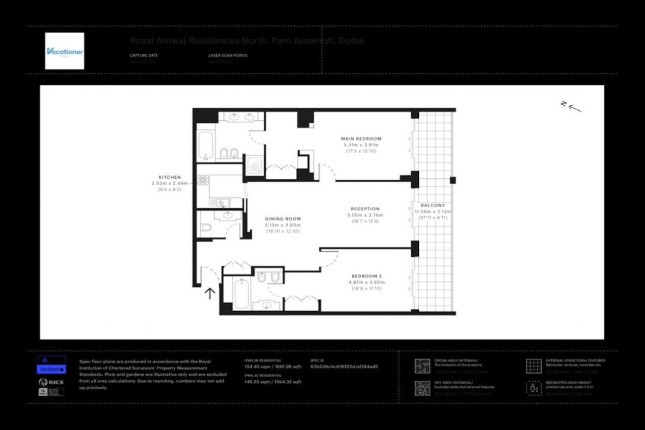 Royal Amwaj Residences North - Vibrant Two Bedroom Dubaj Zewnętrze zdjęcie